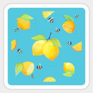 Lemons and bees Sticker